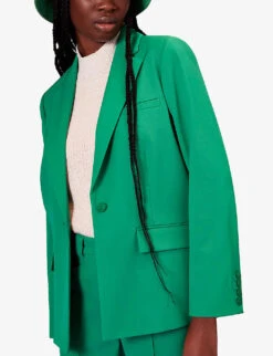 Whistles Selma Boyfriend-fit Stretch-woven Blazer 6 Whistles Selma Boyfriend-fit Stretch-woven Blazer -The Fashion Shop R04135401 GREEN ALT03