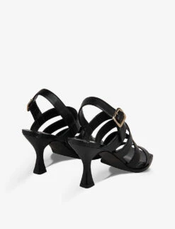 Whistles Marren Square-toe Leather Heeled Sandals -The Fashion Shop R04135828 BLACK ALT02
