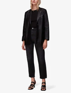 Whistles Marren Square-toe Leather Heeled Sandals -The Fashion Shop R04135828 BLACK ALT03