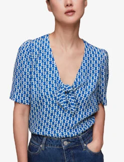 Whistles Geometric-print Woven Top 7 Whistles Geometric-print Woven Top -The Fashion Shop R04135831 MULTICOLOURED ALT02