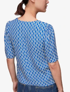 Whistles Geometric-print Woven Top 8 Whistles Geometric-print Woven Top -The Fashion Shop R04135831 MULTICOLOURED ALT03