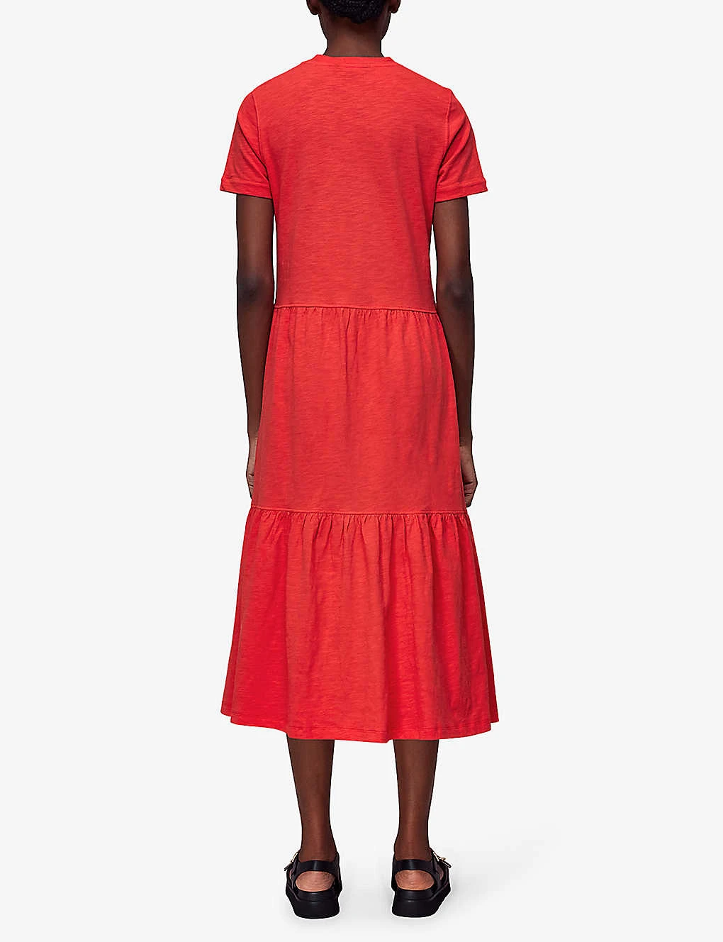 Whistles Tiered Organic Cotton-jersey Midi Dress 3 Whistles Tiered Organic Cotton-jersey Midi Dress - Image 3