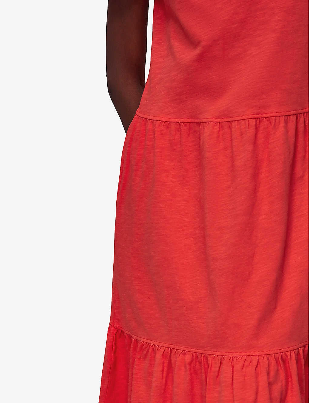 Whistles Tiered Organic Cotton-jersey Midi Dress 5 Whistles Tiered Organic Cotton-jersey Midi Dress - Image 5