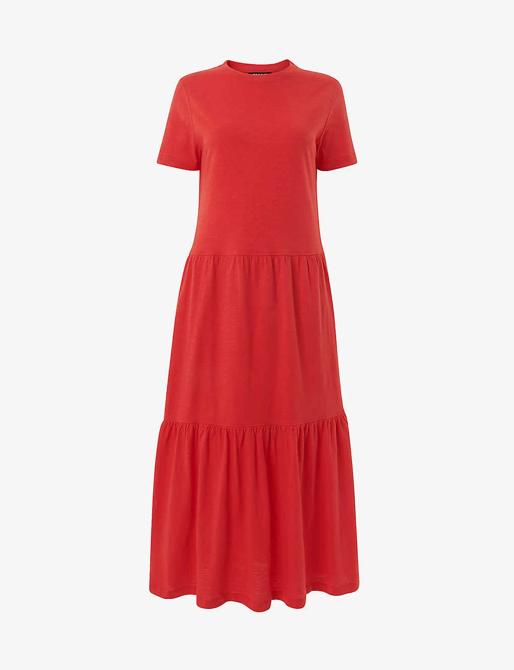 Whistles Tiered Organic Cotton-jersey Midi Dress 1 Whistles Tiered Organic Cotton-jersey Midi Dress