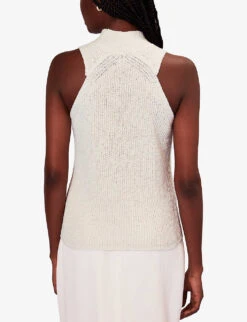 Whistles High-neck Knitted Cotton-blend Top 8 Whistles High-neck Knitted Cotton-blend Top -The Fashion Shop R04135837 CREAM ALT03