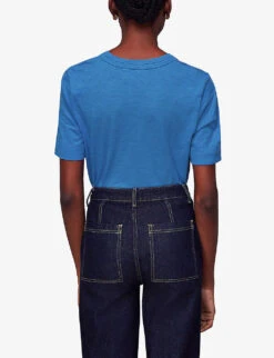 Whistles Rosa Relaxed Cotton-jersey T-shirt 8 Whistles Rosa Relaxed Cotton-jersey T-shirt -The Fashion Shop R04135838 BLUE ALT03