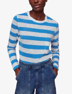 Whistles Stripe-pattern Boxy Cotton Top 7 Whistles Stripe-pattern Boxy Cotton Top -The Fashion Shop R04135841 MULTICOLOURED ALT02