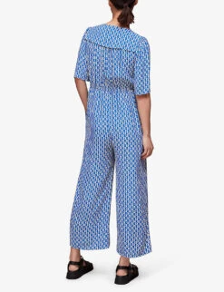 Whistles Oversized-collar Relaxed Woven Jumpsuit 7 Whistles Oversized-collar Relaxed Woven Jumpsuit -The Fashion Shop R04136164 MULTICOLOURED ALT02