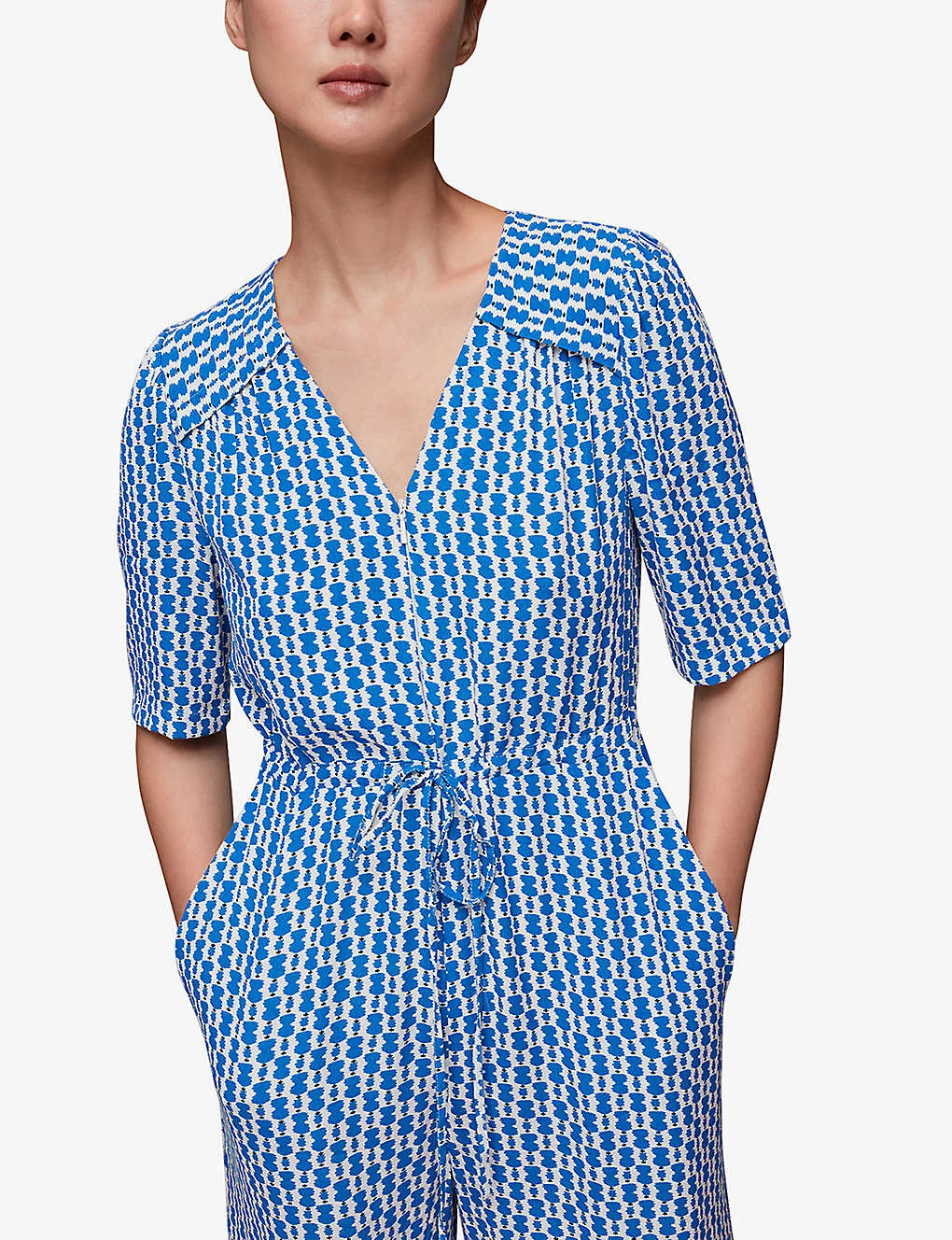 Whistles Oversized-collar Relaxed Woven Jumpsuit 4 Whistles Oversized-collar Relaxed Woven Jumpsuit - Image 4