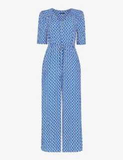 Whistles Oversized-collar Relaxed Woven Jumpsuit