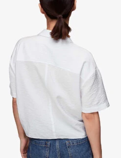 Whistles Nicola Tie Front-hem Woven Top -The Fashion Shop R04136165 WHITE ALT03
