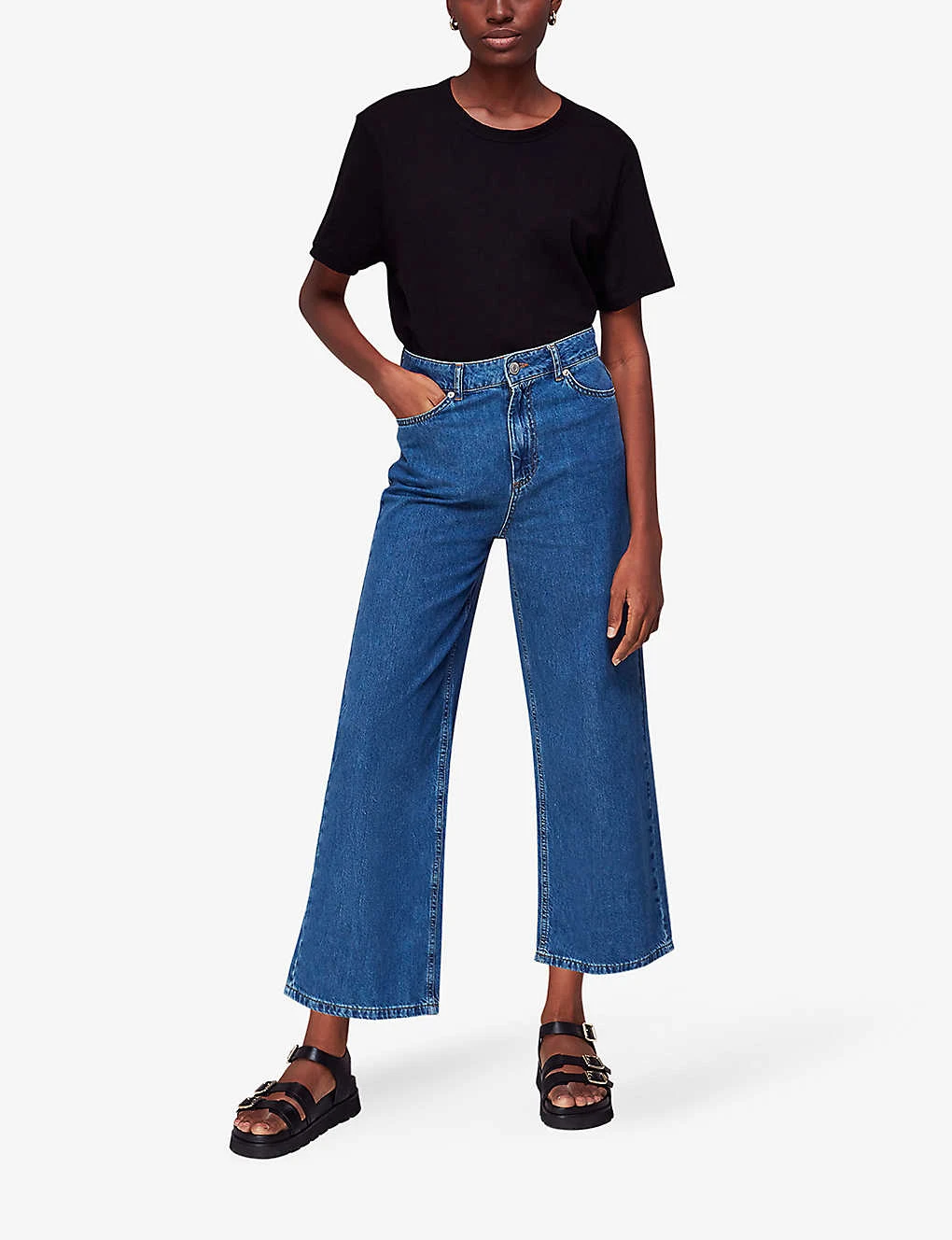 Whistles Wide-leg Mid-rise Cropped Denim Jeans 2 Whistles Wide-leg Mid-rise Cropped Denim Jeans - Image 2