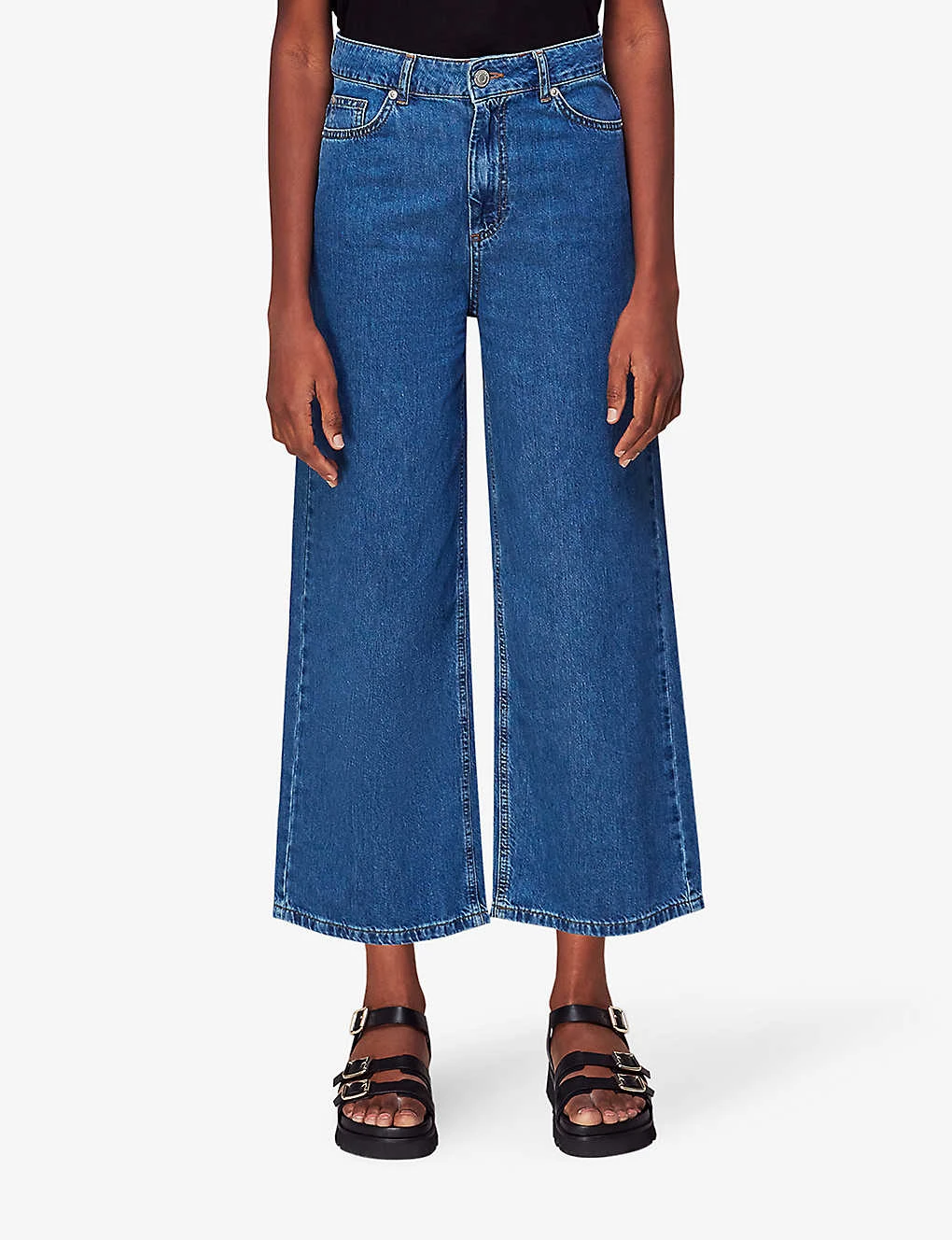 Whistles Wide-leg Mid-rise Cropped Denim Jeans 3 Whistles Wide-leg Mid-rise Cropped Denim Jeans - Image 3