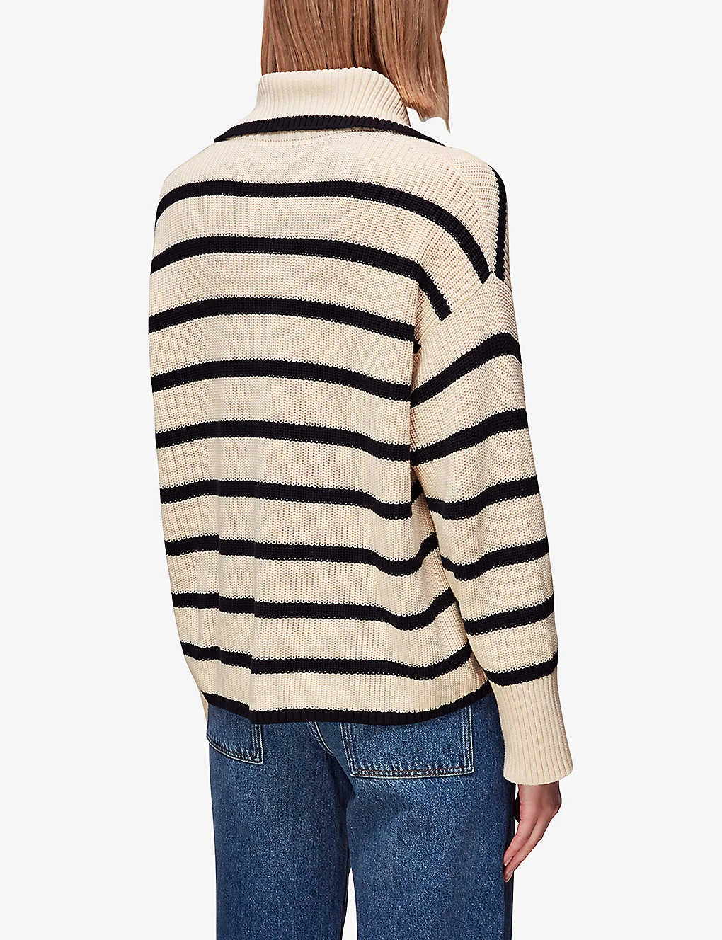 Whistles Oversized-collar Stripe Cotton Jumper 4 Whistles Oversized-collar Stripe Cotton Jumper - Image 4