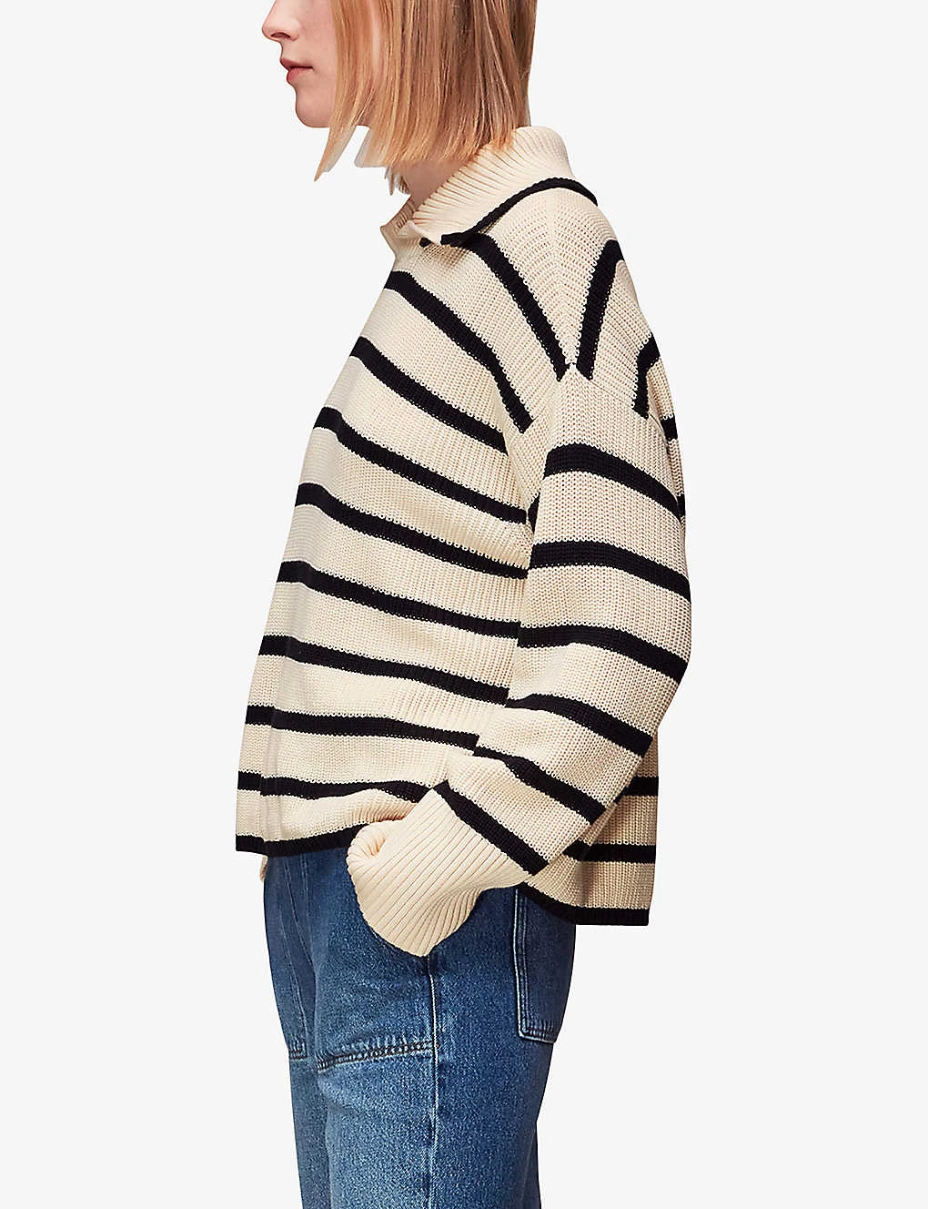 Whistles Oversized-collar Stripe Cotton Jumper 5 Whistles Oversized-collar Stripe Cotton Jumper - Image 5