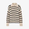 Whistles Oversized-collar Stripe Cotton Jumper