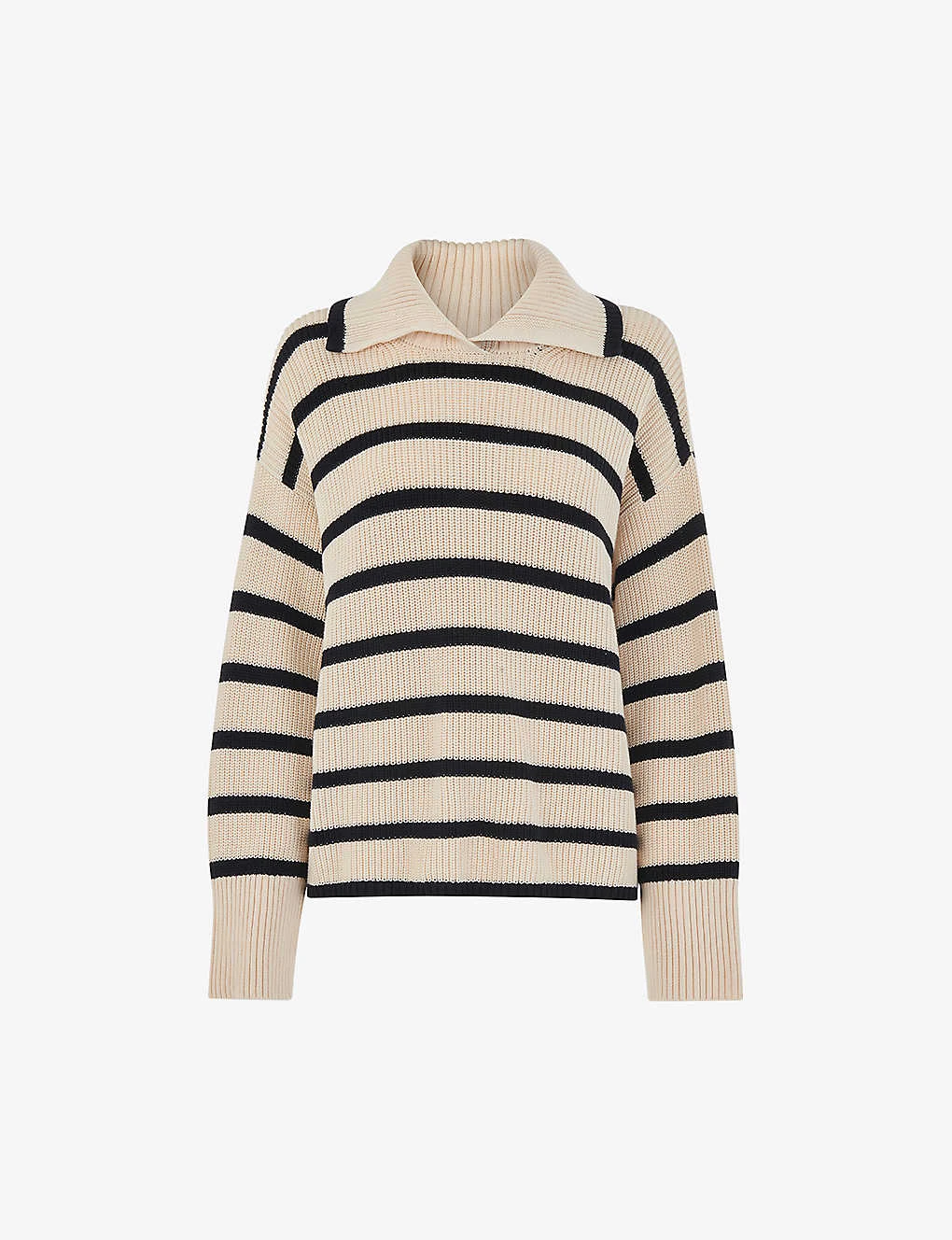 Whistles Oversized-collar Stripe Cotton Jumper 1 Whistles Oversized-collar Stripe Cotton Jumper