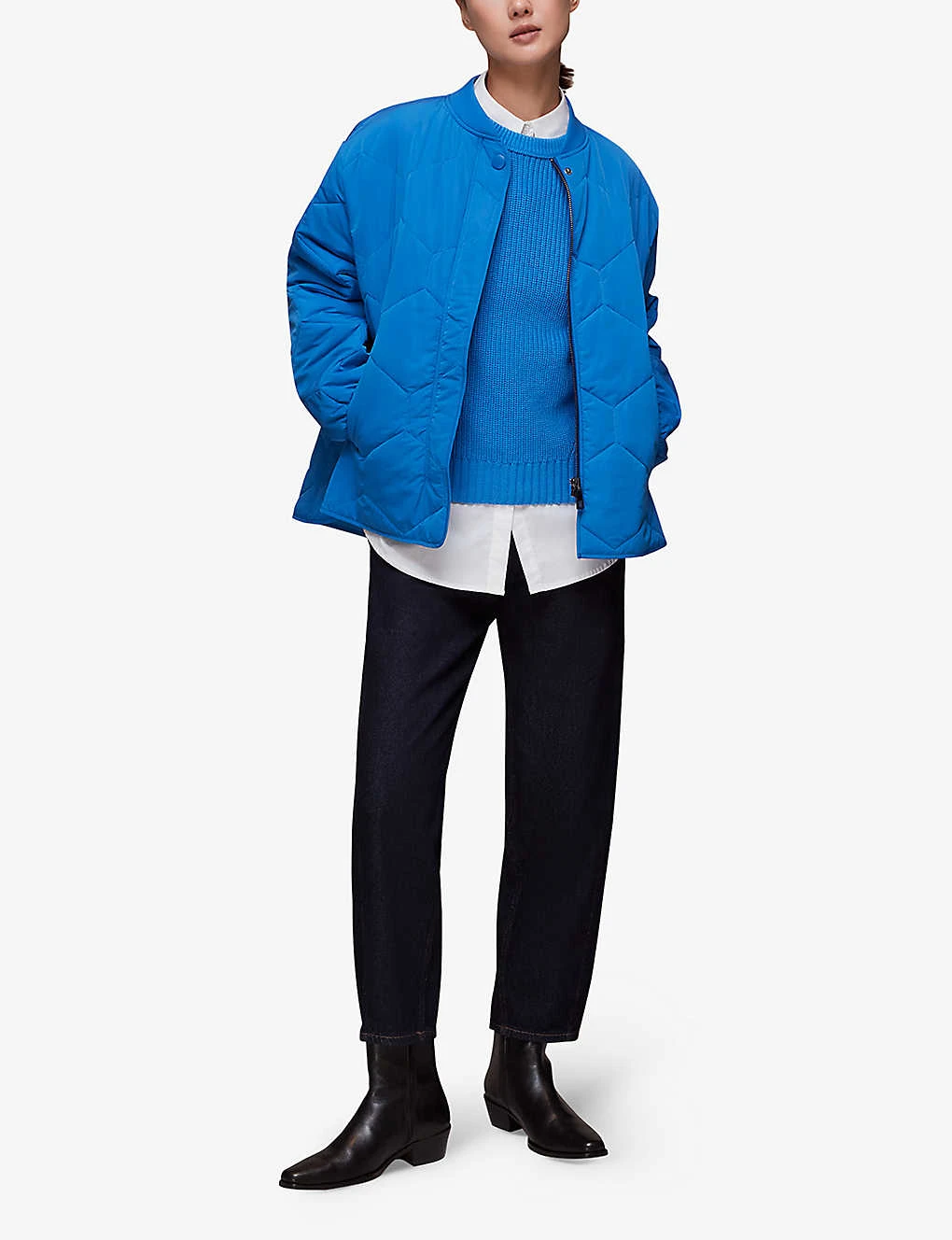 Whistles Raglan-sleeve Rib-knit Cotton Jumper 2 Whistles Raglan-sleeve Rib-knit Cotton Jumper - Image 2