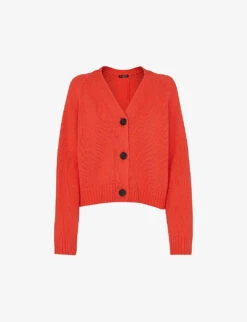 Whistles Karine V-neck Cotton-knit Cardigan