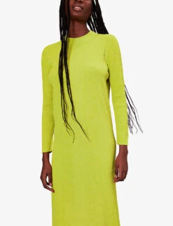 Whistles Fitted Rib-knit Recycled Polyester-blend Midi Dress 8 Whistles Fitted Rib-knit Recycled Polyester-blend Midi Dress -The Fashion Shop R04136788 MULTICOLOURED ALT03