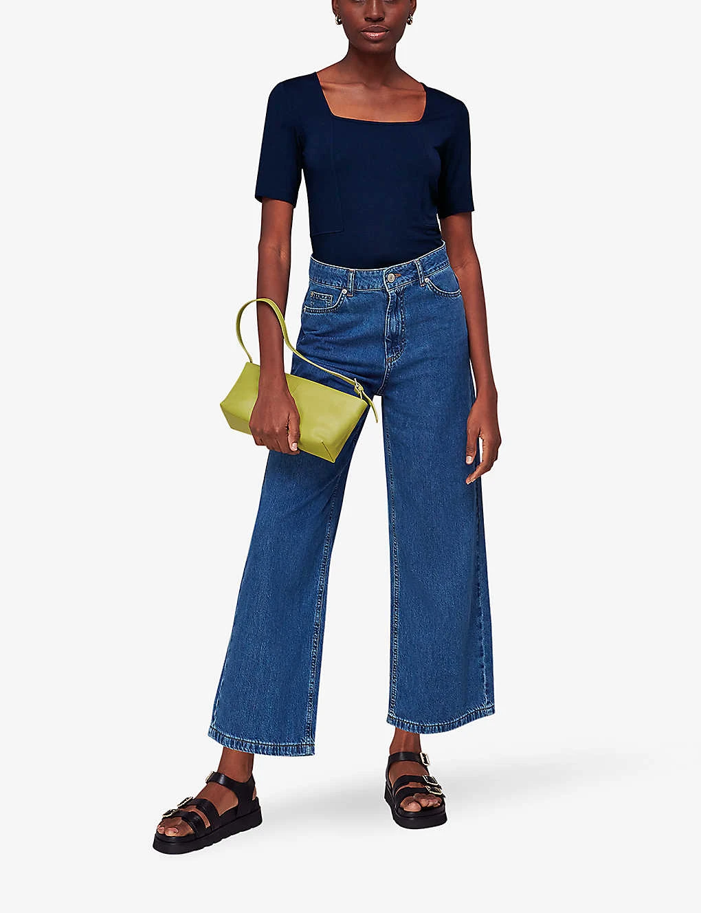 Whistles Square-neck Stretch-woven T-shirt 2 Whistles Square-neck Stretch-woven T-shirt - Image 2