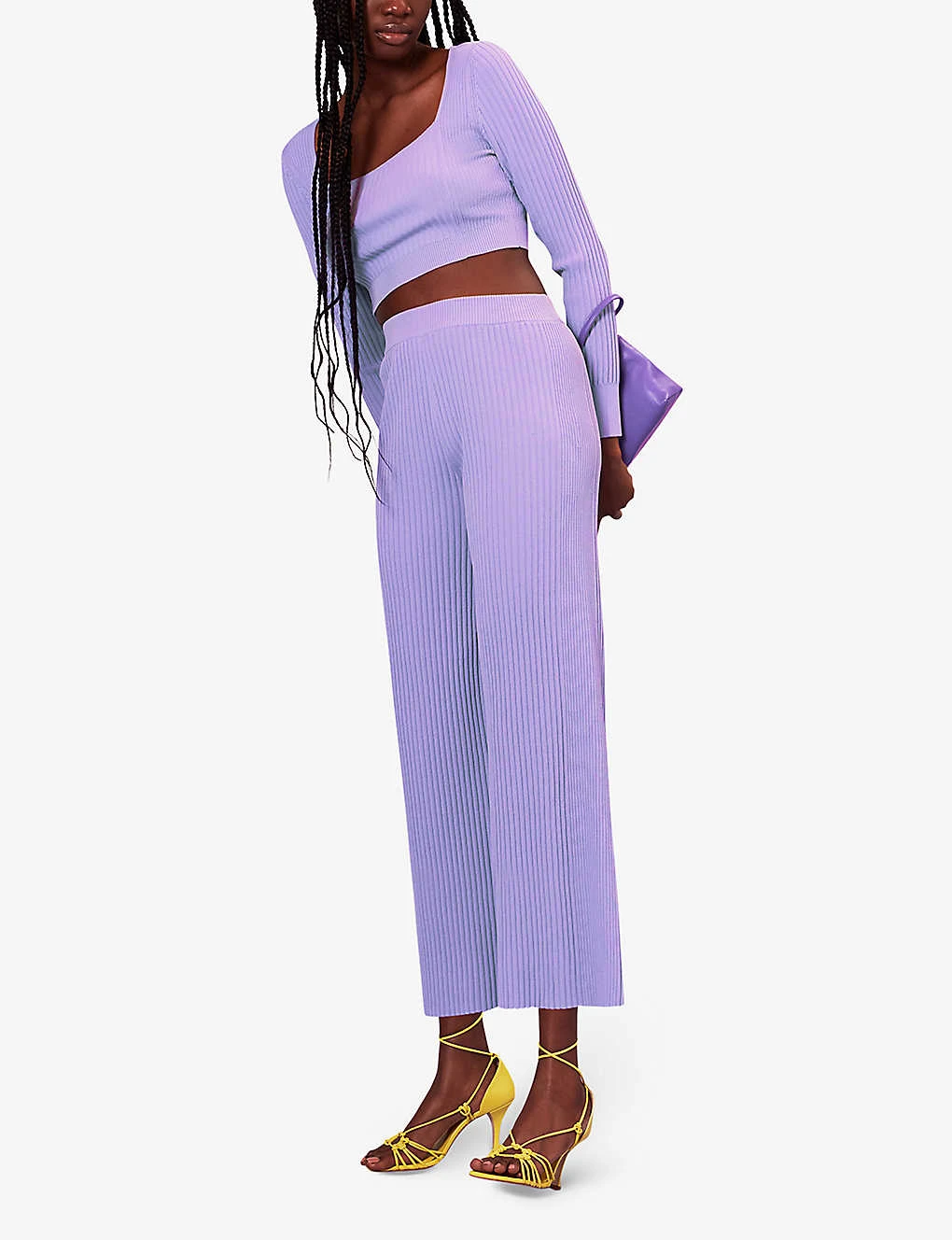 Whistles Cropped Rib-knit Recycled Polyester-blend Top 2 Whistles Cropped Rib-knit Recycled Polyester-blend Top - Image 2