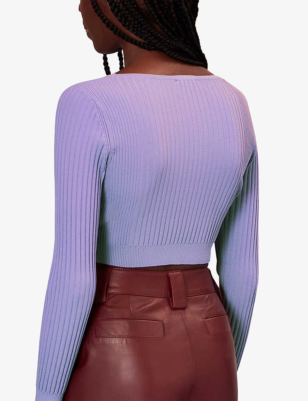 Whistles Cropped Rib-knit Recycled Polyester-blend Top 4 Whistles Cropped Rib-knit Recycled Polyester-blend Top - Image 4