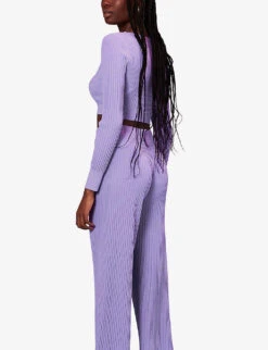 Whistles Wide-leg High-rise Recycled Polyester-blend Trousers 8 Whistles Wide-leg High-rise Recycled Polyester-blend Trousers -The Fashion Shop R04137010 LILAC ALT03