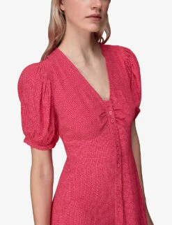 Whistles Labyrinth Geometric-print Woven Midi Dress -The Fashion Shop R04137011 MULTICOLOURED ALT02