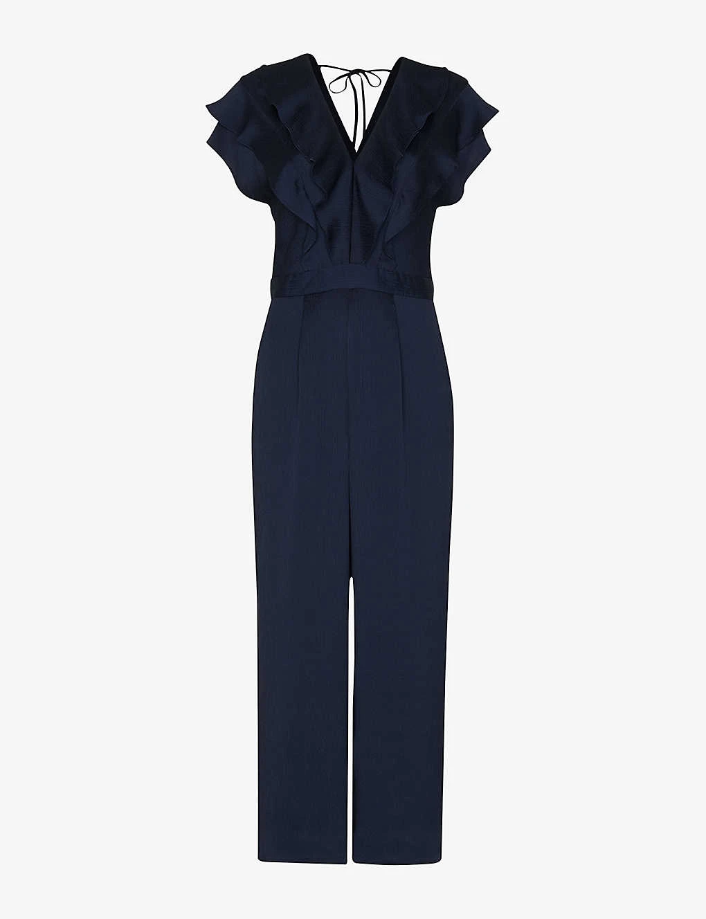 Whistles Adeline Ruffle Recycled Polyester Jumpsuit 1 Whistles Adeline Ruffle Recycled Polyester Jumpsuit
