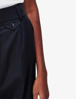 Whistles Tess Long-length Relaxed-fit Woven Trousers -The Fashion Shop R04140092 NAVY ALT03