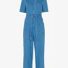 Whistles Ciara Open-collar Elasticated-back Cotton Jumpsuit