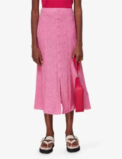 Whistles Diagonal-fleck Button-down Woven Midi Skirt 7 Whistles Diagonal-fleck Button-down Woven Midi Skirt -The Fashion Shop R04140095 MULTICOLOURED ALT02