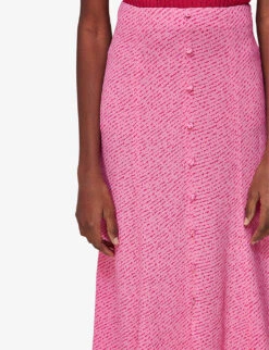 Whistles Diagonal-fleck Button-down Woven Midi Skirt 9 Whistles Diagonal-fleck Button-down Woven Midi Skirt -The Fashion Shop R04140095 MULTICOLOURED ALT04