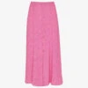 Whistles Diagonal-fleck Button-down Woven Midi Skirt