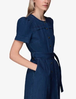 Whistles Alana Belted Denim Cotton Jumpsuit 7 Whistles Alana Belted Denim Cotton Jumpsuit -The Fashion Shop R04140096 BLUE ALT02