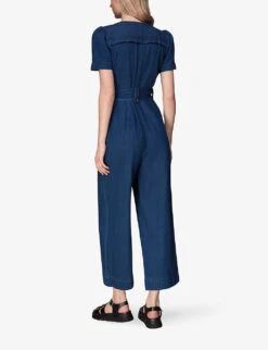 Whistles Alana Belted Denim Cotton Jumpsuit 8 Whistles Alana Belted Denim Cotton Jumpsuit -The Fashion Shop R04140096 BLUE ALT03