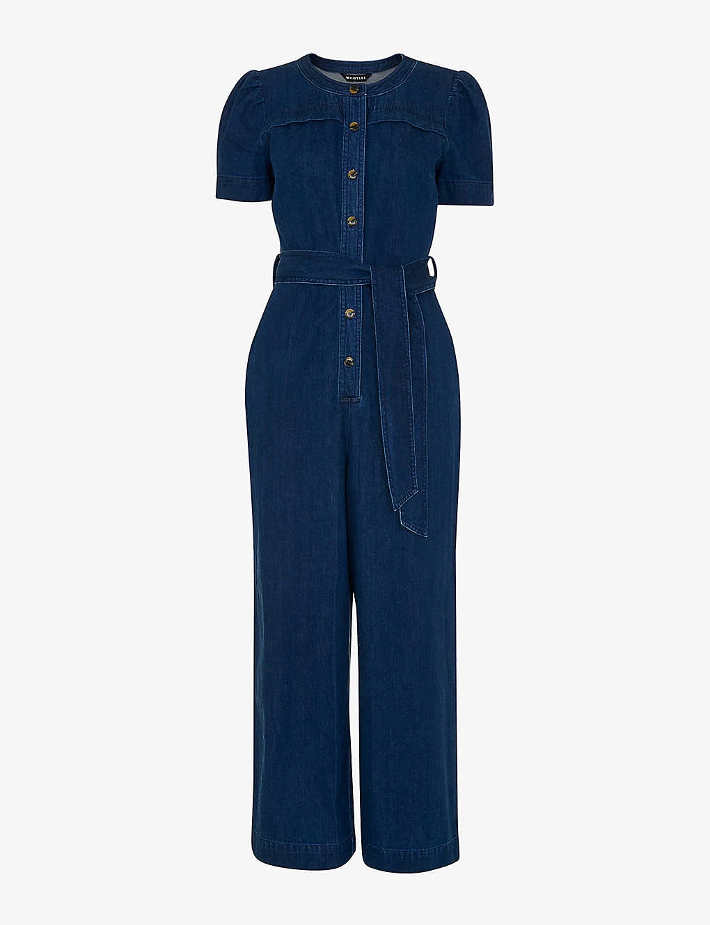Whistles Alana Belted Denim Cotton Jumpsuit 1 Whistles Alana Belted Denim Cotton Jumpsuit