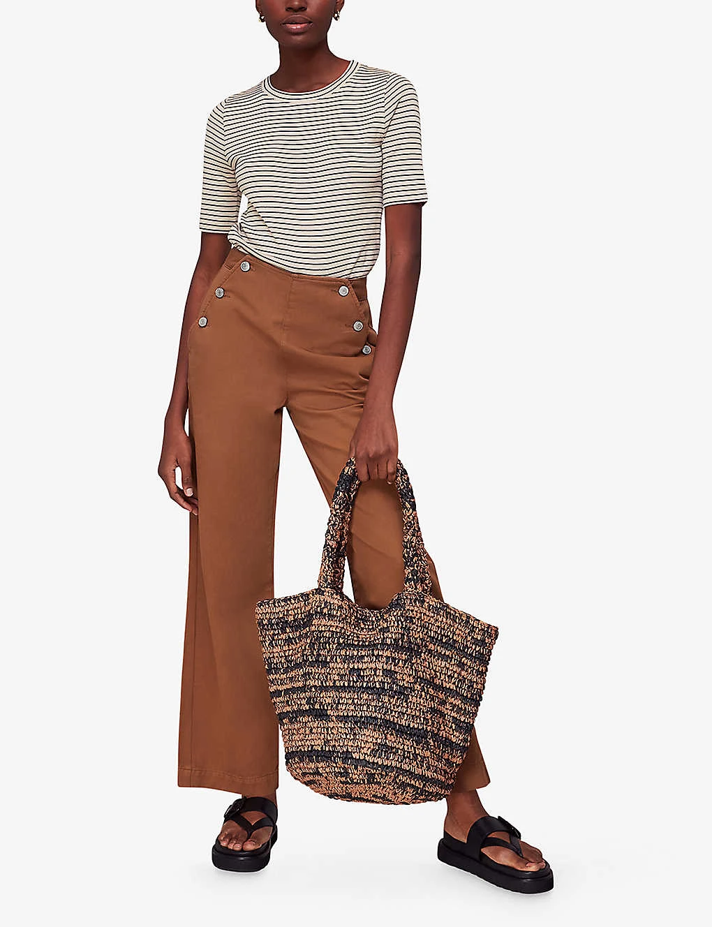 Whistles Stripe-pattern Slim-fit Cotton T-shirt 2 Whistles Stripe-pattern Slim-fit Cotton T-shirt - Image 2