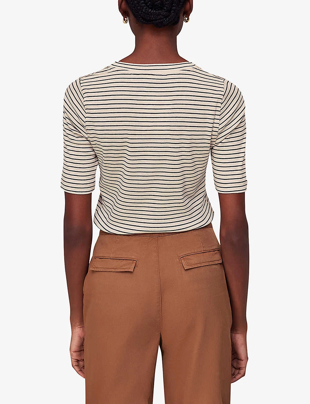 Whistles Stripe-pattern Slim-fit Cotton T-shirt 3 Whistles Stripe-pattern Slim-fit Cotton T-shirt - Image 3