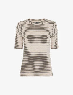 Whistles Stripe-pattern Slim-fit Cotton T-shirt