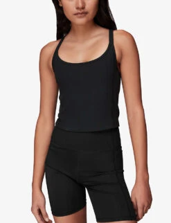 Whistles Ribbed Stretch-woven Vest Top 7 Whistles Ribbed Stretch-woven Vest Top -The Fashion Shop R04140101 BLACK ALT02