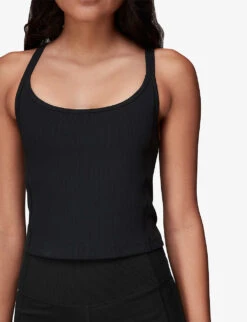 Whistles Ribbed Stretch-woven Vest Top 9 Whistles Ribbed Stretch-woven Vest Top -The Fashion Shop R04140101 BLACK ALT04