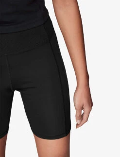 Whistles Ribbed High-rise Stretch-woven Cycling Shorts 8 Whistles Ribbed High-rise Stretch-woven Cycling Shorts -The Fashion Shop R04140102 BLACK ALT02