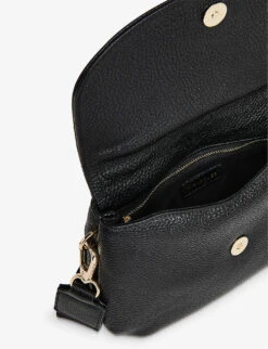 Whistles Nala Saddle-shape Leather Crossbody Bag -The Fashion Shop R04140749 BLACK ALT03