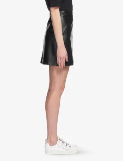 Whistles High-waisted A-lined Leather Mini Skirt 6 Whistles High-waisted A-lined Leather Mini Skirt -The Fashion Shop R04141044 BLACK ALT02