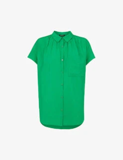 Whistles Nicola Relaxed-fit Short-sleeved Crepe Shirt