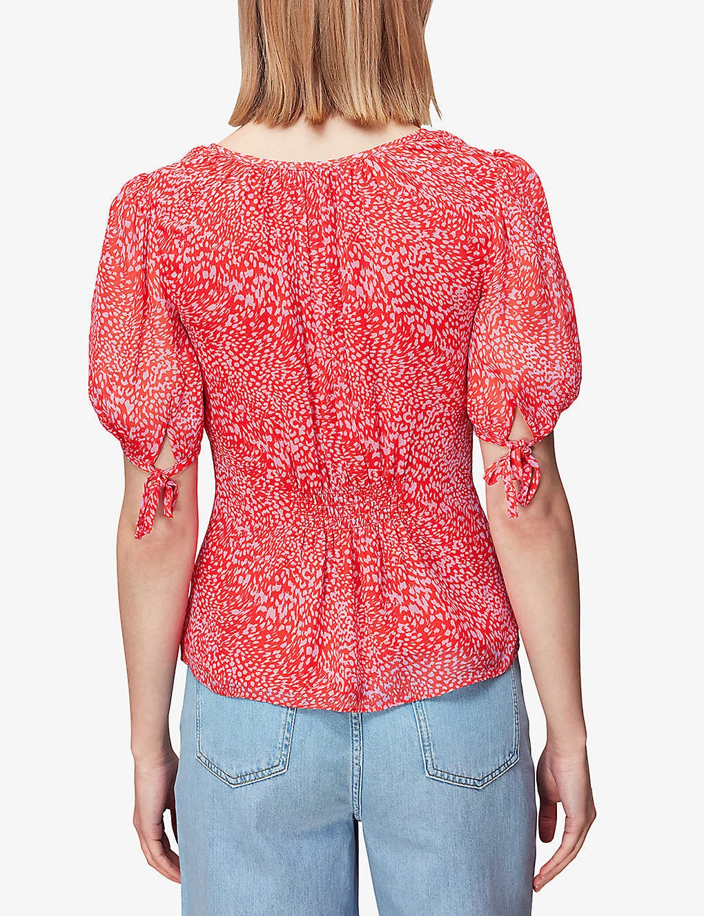 Whistles Leopard-print Puff-sleeved Crepe Top 4 Whistles Leopard-print Puff-sleeved Crepe Top - Image 4