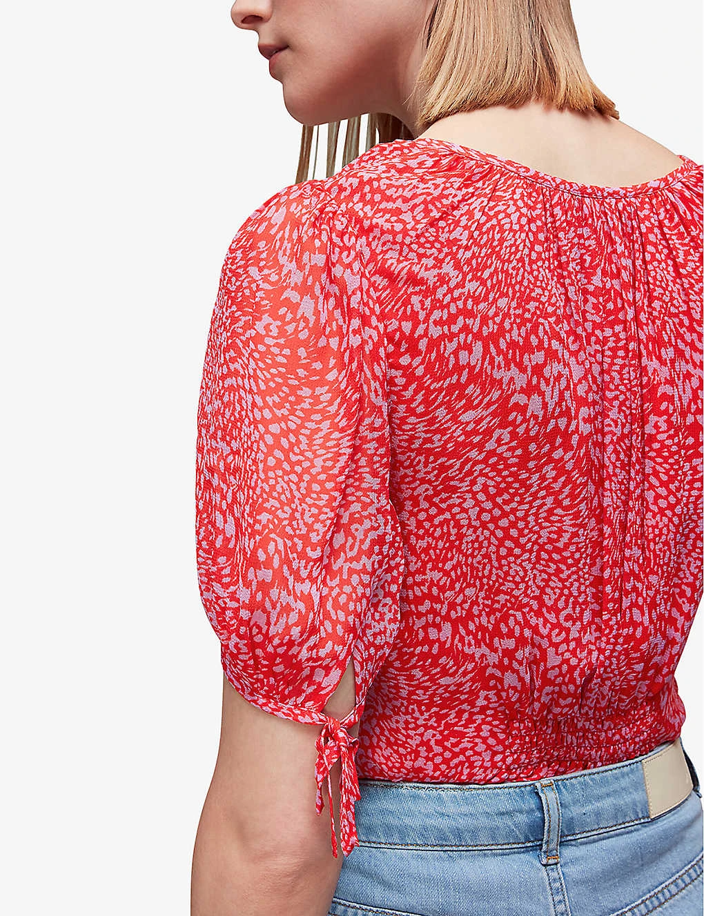 Whistles Leopard-print Puff-sleeved Crepe Top 5 Whistles Leopard-print Puff-sleeved Crepe Top - Image 5