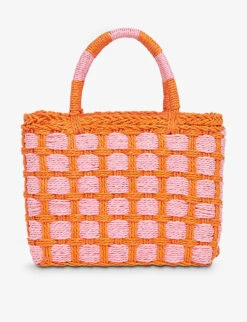 Whistles Tillie Checkboard-design Top-handle Woven Tote